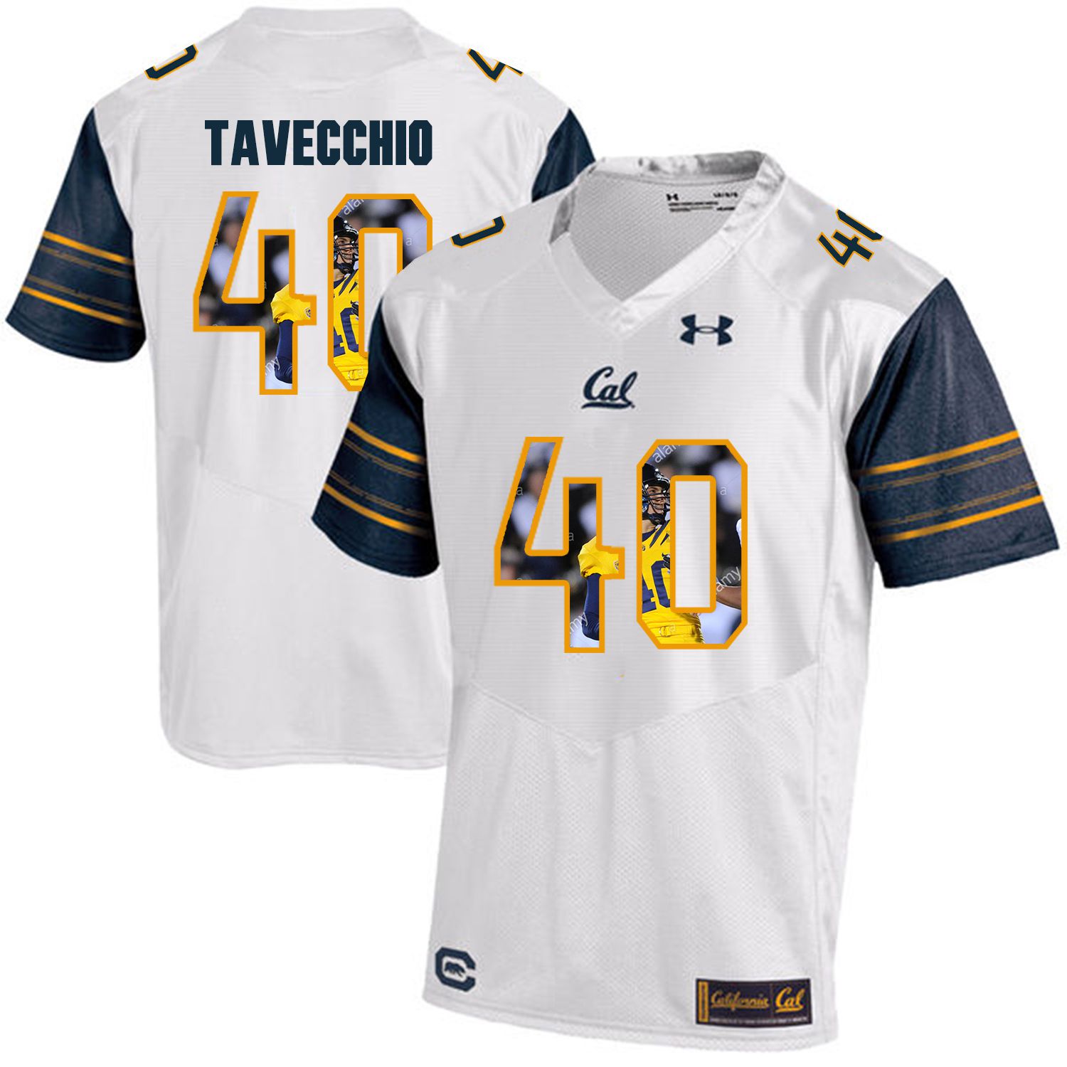 Men California Golden Bears #40 Giorgio Tavecchio White Customized NCAA Jerseys